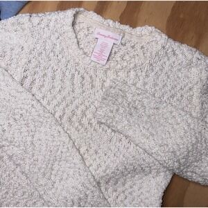 Tommy Bahama Girls Ivory Sweater Chunky Chenille‎ Loose Cable Knit Sweater 14